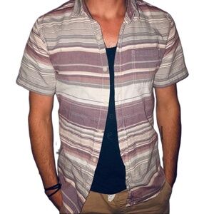 On the Byas Striped Button Front Shirt | Size Medium